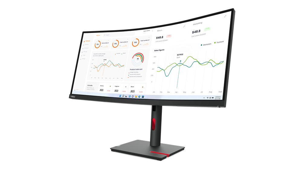 Lenovo ThinkVision T34w-30 86,4cm (34") schwarz | ECORO-ready Lenovo ThinkVision T34w-30 86,4cm (34") schwarz | ECORO-ready