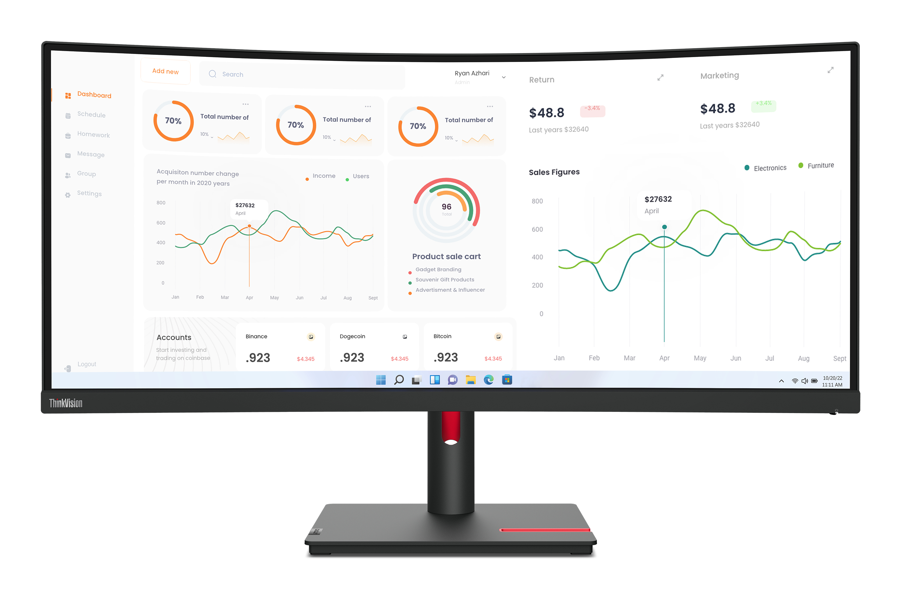 Lenovo ThinkVision T34w-30 86,4cm (34") schwarz | ECORO-ready Lenovo ThinkVision T34w-30 86,4cm (34") schwarz | ECORO-ready