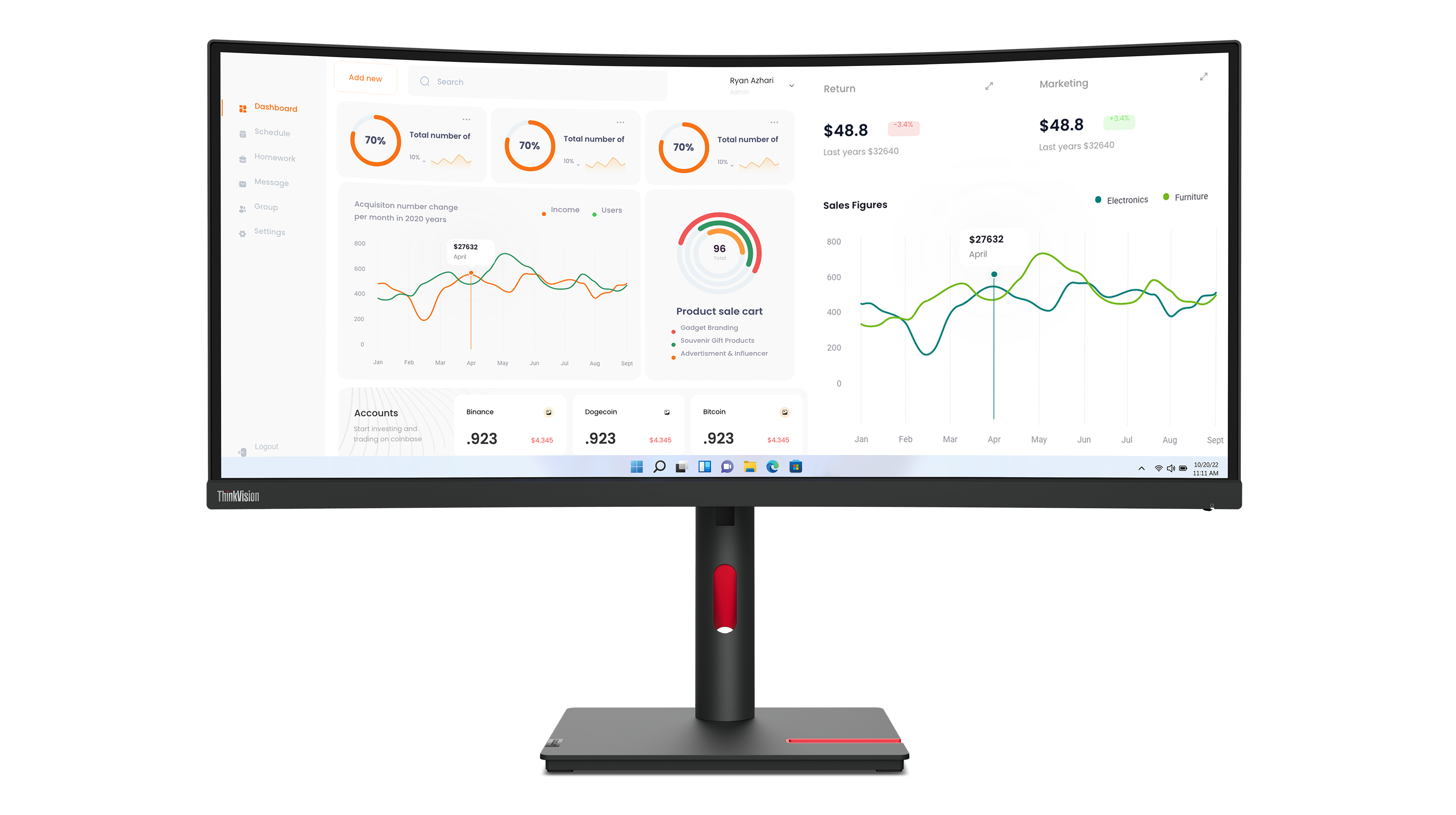 Lenovo ThinkVision T34w-30 86,4cm (34") schwarz | ECORO-ready Lenovo ThinkVision T34w-30 86,4cm (34") schwarz | ECORO-ready