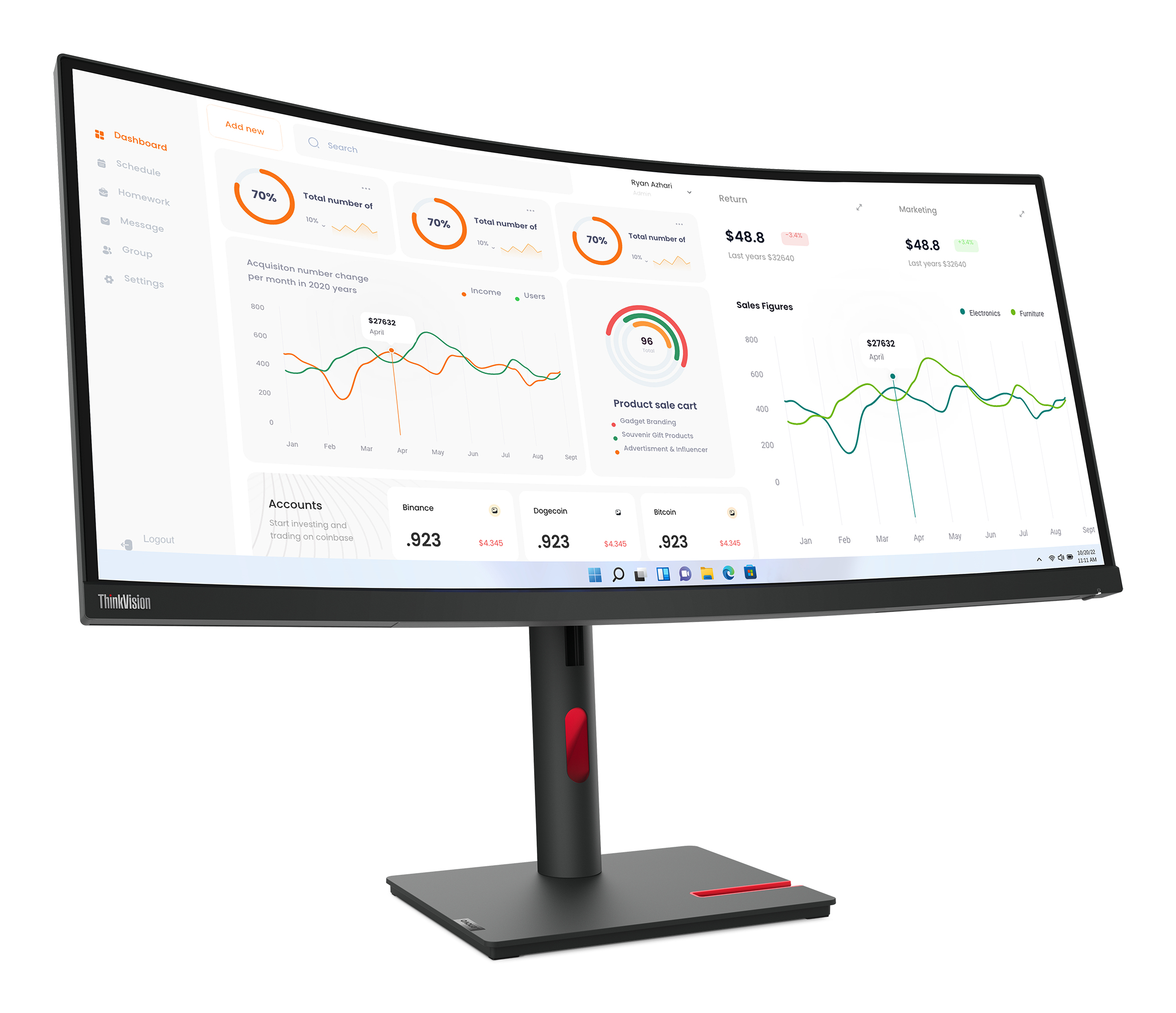 Lenovo ThinkVision T34w-30 86,4cm (34") schwarz | ECORO-ready Lenovo ThinkVision T34w-30 86,4cm (34") schwarz | ECORO-ready