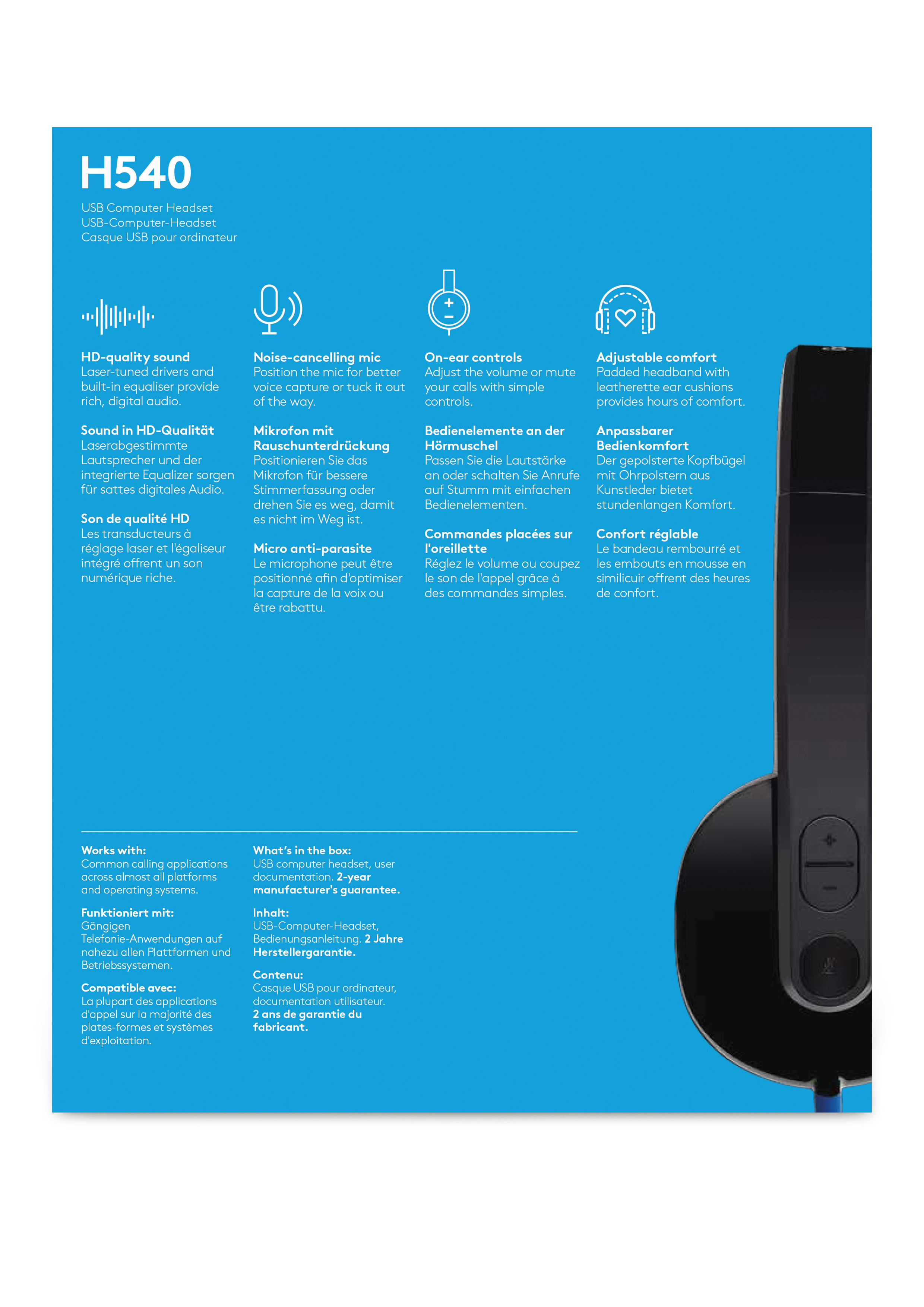Logitech USB Stereo Headset H540