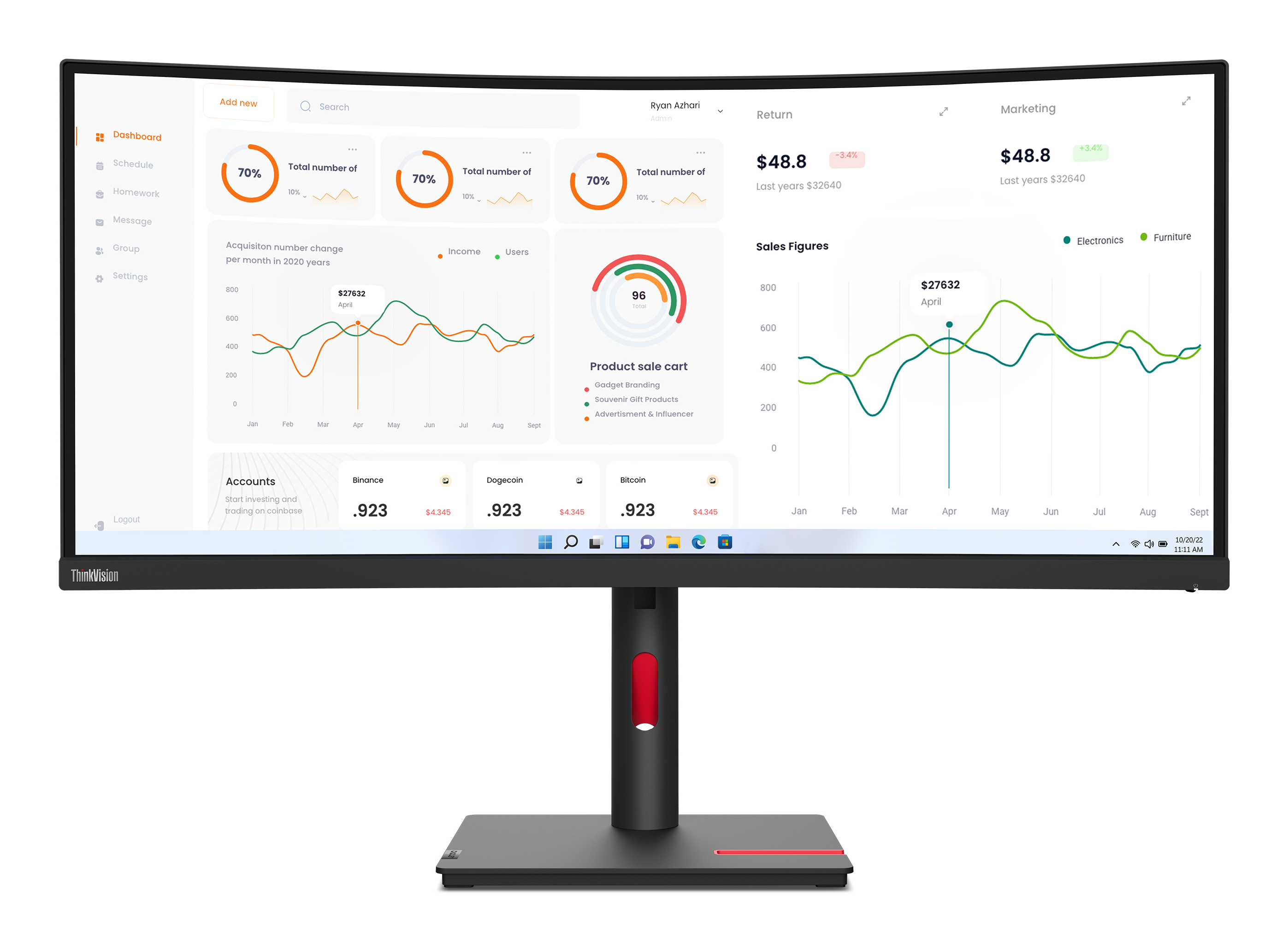 Lenovo ThinkVision T34w-30 86,4cm (34") schwarz | ECORO-ready Lenovo ThinkVision T34w-30 86,4cm (34") schwarz | ECORO-ready